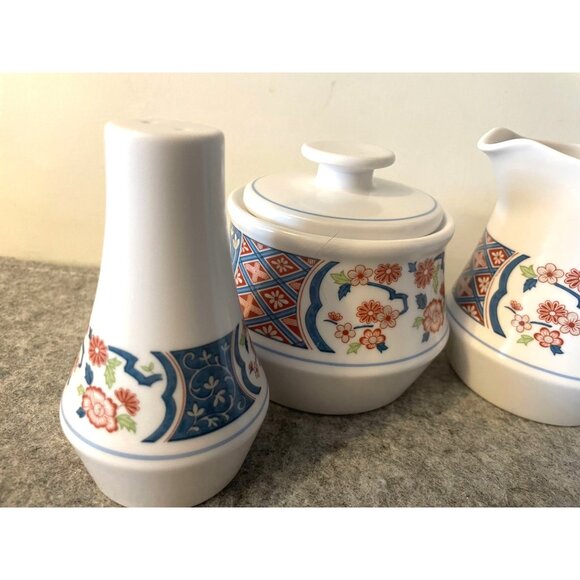 Noritake Ming Garden Condiment Set, Sugar, Creamer, S/P Shakers  #2606 - Picture 6 of 6